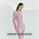 Tres armas (tres agolir) [Xinjiang Cotton] ropa de otoño y pantalones set de hombres y mujeres puro algodón delgada 3a antibacteriano antibacteriano y base antiestática y cálida interna [modelo de cooperación espacial] Color de concubina Mujeres l L