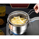 Fat Donglai's same style stainless steel fryer 304 household small deep-fried skewers pot with filter induction cooker mini fuel-saving deep fryer new 304 steel handle fryer basket 20cm