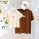Snoopy small month old parent-child clothing summer family of three and four mother and child baby bomb street T-shirts 2025 new style apricot 66 baby fart clothes