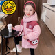 G.duck Girls Down Jacket Autumn and Winter 2023 New Children's Down Jacket Baby Girl Winter Thickened Winter Jacket Purple 90 cm