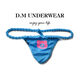 Men's underwear low-waist sexy cartoon bear trendy thong T-pants polyester personality Internet celebrity sexy temptation single butt sky blue + red M