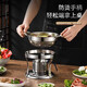 Estufa de alcohol sólido líquido espesado de acero inoxidable, olla caliente pequeña, olla para sopa doméstica, olla para dormitorio de estudiantes, vajilla de hotel, estufa de alcohol para sopa transparente + olla + tapa 18cm