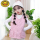 G.DUCKKIDS2025 Girls' vest for autumn and winter with velvet vest for girls and babies, thickened inner warm vest, cherry blossom pink_girls' velvet style 110 cm_100-110CM