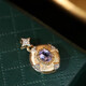 18K Gold Natural Tanzanite Pendant Natural Diamond Inlaid Exquisite Daily Tanzania Does Not Include Chain