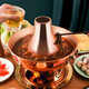Baijie old Beijing copper hot pot for meat shabu-shabu thick copper thickened handmade charcoal copper pot old-fashioned stove clear soup pot mandarin duck hot pot extra thick copper clear soup pot 32cm