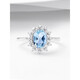 Everlasting Leaf .3 Carat Aquamarine Princess Diana Style 925 Silver Ring Female Gemstone Personalized Original No. 9