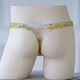 New practical men's thong men's sexy lace mesh underwear low waist seamless breathable printing ultra-thin personality yellow M