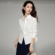Late White New Product 2025 Autumn Style Workplace Commuting Shirt Casual Lapel Solid Color Shirt Women White S