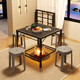 Table fire table household folding dining table multifunctional heating table simple clothes drying in winter complete set of iron art (fire table + desktop + fire quilt) 66cm