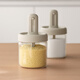 Lazy corner seasoning jar salt jar seasoning jar household seasoning box glass salt jar kitchen special spoon lid integrated seasoning container single pack