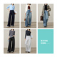 ESE-Y Yiyang 2025 star same style non-fading denim blue straight jeans for women autumn new wide-leg pants denim blue-regular 29