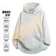 Homlean American heavyweight hooded sweatshirt autumn men's high street solid color versatile loose casual top HQ20 white gray XL
