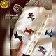 G.duck parent-child clothing for a family of three autumn and winter clothing sweater embroidery puppy mother and daughter mother and child knitted sweater cardigan baby family clothing gray 165 S