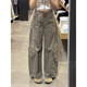 Du Xiaoxian American retro bias cut scimitar overalls men's spring and autumn trendy brand handsome pants multi-pocket straight trousers coffee color XL recommended 120-140Jin Jin equals 0.5 kg