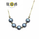 Yu Guojue Jin Zhen Duo Ma Smile Necklace Temperament Silver Gray Blue Akoya Seawater Pearl Pendant Slightly Blemished Pendant Slightly Blemished