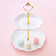 EEEZA Afternoon Tea Tableware European Three-Layer Dessert Plate Cake Plate Afternoon Tea Dessert Plate Living Room Household Candy Tray Rack Large, Medium and Small 3-tier_Embossed Disk Jinyaguan Free 5 Forks