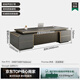 Welski boss desk high-end and atmospheric office leader president desk Italian light luxury general manager desk set 2.4 meters double short cabinet boss desk