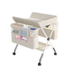 KTA diaper table baby care table newborn diaper changing foldable bathing portable multi-functional baby touch table double pocket double basin one-click folding frame double basket + wheel + touch pad + anti-vomiting Modi Gray