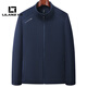 LILANZ official velvet thickened men's jacket Austrian velvet zipper jacket solid color new double-sided velvet jacket flagship official navy blue XL