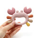 MOONPIE crab teether baby teething stick, anti-eating hand toy 6-12, food grade beige crab