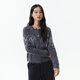 Broadcast casual loose front shoulder jacquard knitted cardigan for women 25 winter new style temperament sweater jacket DDS4UD5147 G20 frost gray L