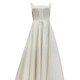 
Outdoor light wedding dress French simple satin Hepburn style registration small white skirt waist-hugging suspender dress white S