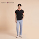 Tommy Hilfiger fashion multi-color 26 spring and summer new men's pure cotton pique mesh casual short-sleeved T-shirt lapel POLO black BEH M (recommended 135-150Jin Jin equals 0.5 kg)
