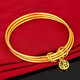 Fuwu yellow I gold 18IK Sansheng Sanshi bracelet for women 24Ik yellow I gold faded multi-circle blessing sign Lotus style Nei Jing 54