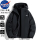 NASA MARVEL Jacket Men's Spring and Autumn Hooded Jacket Casual Top Couple Windproof Mountaineering Wear Ivory White L
