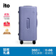 ITO suitcase TRUNK trolley case large capacity high-looking women's suitcase checked box digital purple 26 inches