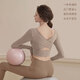With chest pad, beautiful back yoga clothing top for women, autumn and winter fitness Pilates training suit, tight long sleeves, T3#khaki M, recommended 96-110Jin Jin is equal to 0.5 kg