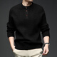 AX Armani broken code 2026 spring and autumn men's thick knitted sweater thick round neck sweater Henry collar three-button set pink M recommended 95-120Jin Jin equals 0.5 kg