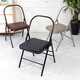 He Jiagong thickened folding chair Yoga assistive device Pilates multifunctional PU surface auxiliary folding yoga stool 22 round yoga folding chair - single beam black