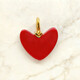 18K gold necklace, coral red, small red heart, heart-shaped pendant, birthday gift for girlfriend, small red heart necklace, female, yellow K chain