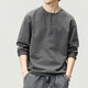 Green Deer high-end retro long-sleeved T-shirt men's spring loose new pure cotton tough guy Henry collar bottoming shirt charcoal gray 2315 long-sleeved S S suitable for 100-120 Jin Jin equals 0.5 kg