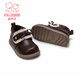 Fuluo Mi Girls Toddler Shoes Winter Sweet and Versatile Short Boots Infants and Toddlers Non-Slip Plus Velvet Baby Cotton Shoes Brown 27