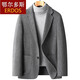 1436 Ordos men's woolen woolen suit 2025 autumn and winter double-sided woolen high-end business casual short suit wool blue gray M 170