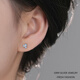 Meliades glue blue small fresh iris flower earrings for women s999 sterling silver Korean style fashionable zircon ear wire tassel earrings iris flower earrings_light blue S999 pure silver S999 sterling silver
