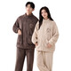 Imanan snowflake velvet couple pajamas for women winter thickened cardigan zipper warm casual men can be worn outside home clothes suit 5912 L women's style