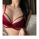 Victoria's Style Sexy Secret Sexy Plus Size Underwear Women's Thin Push-Up Big Breasts Show Small Zodiac Year Red Bra Set Gift Red Set 75E 34