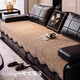 VRF German four seasons high-end Lawrence straight-row sofa cushion plush thickened non-slip cover cloth anti-cat scratch sofa cushion special-shaped Leyan-dark coffee half-velvet skin-friendly and comfortable 90*240cm three-seater/four-seater