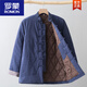 ROMON Winter Tang suit cotton-padded jacket for young men, Chinese-style men's clothing, Chinese-style retro buckle, middle-aged and elderly thickened warm cotton-padded jacket, black L 170 125-140Jin Jin equals 0.5 kg