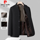 Pierre Cardin winter thickened velvet stand-up collar tunic jacket for men middle-aged dad business executive cotton jacket men black XL 180