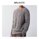 Brloote Shopping Mall Same Style Men's Sweater Contains Sheep Wool Warm, Fluffy, Fashionable Floral Feel Slightly Off-Shoulder Wool Sweater for Men Camel S (165/88A)