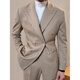 BG GLAMURB light luxury brand suit suit ready-to-wear brushed suit suit men's double-breasted lapel collar casual business suit khaki (suit + pants) L