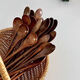 Fantasy Miss Ni ins Japanese retro solid wood long-handled stirring spoon coffee spoon milk powder stirring stick honey spoon spoon dark pointed spoon 1