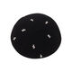 Fei Hao wool beret women's autumn and winter pumpkin hat alpaca classic version solid color warm cashmere face showing little buds alpaca rhinestone black one size adjustable