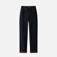 INSUN's special selection of winter turned-over hem stitching high-waisted straight denim down pants, deep sea blue S