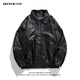 Leather jacket BOYUE silk jump color PU leather jacket machine autumn and winter handsome feeling blue black M