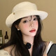 He Jiangong French beret Hepburn style elegant top hat for women autumn and winter French retro elegant temperament curled beret socialite Hepburn style beige high quality / versatile whitening one size (546CM) big head gospel